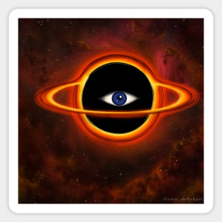 Open your eyes black hole Sticker